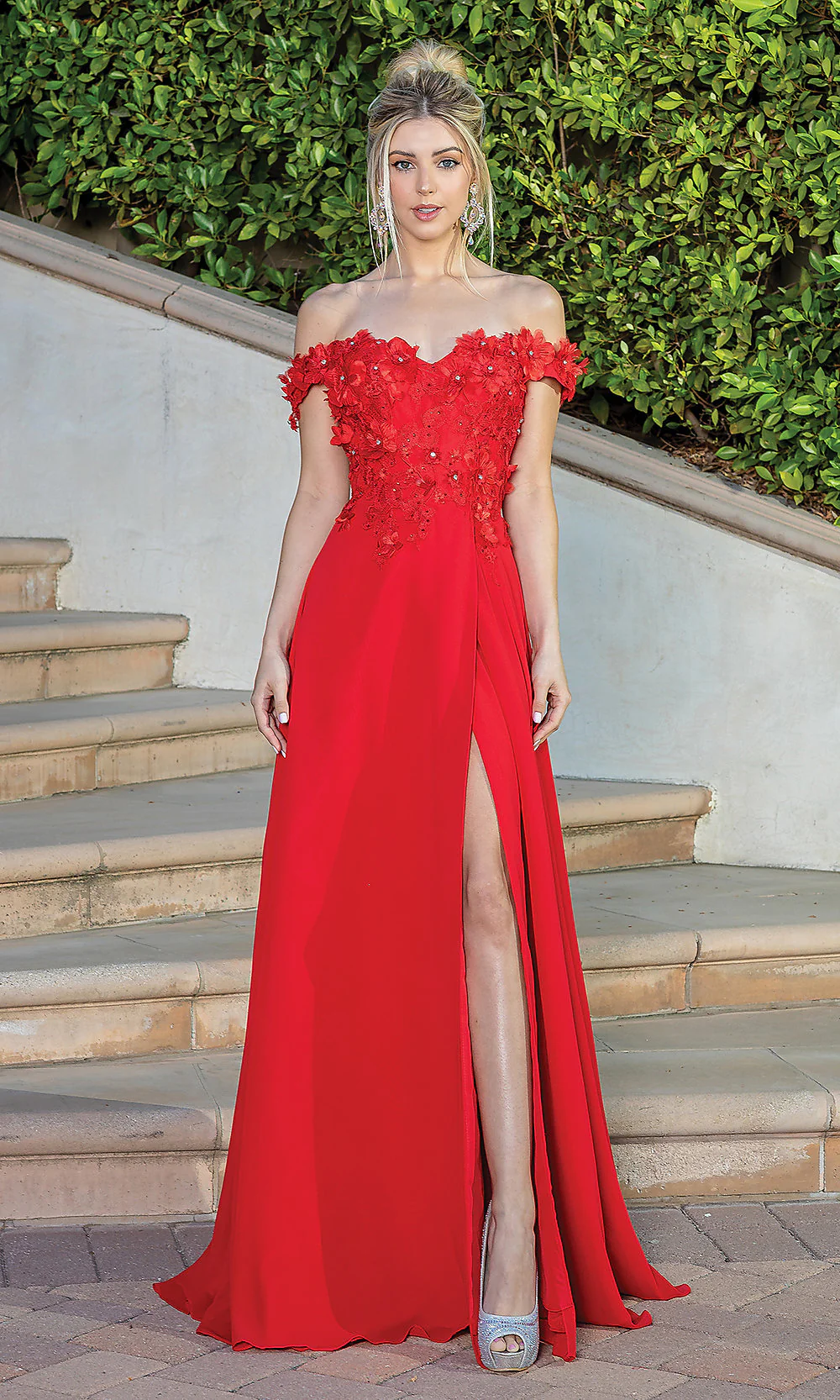 Long Corset-Back Prom Dress with Beaded Bodice - Image 3