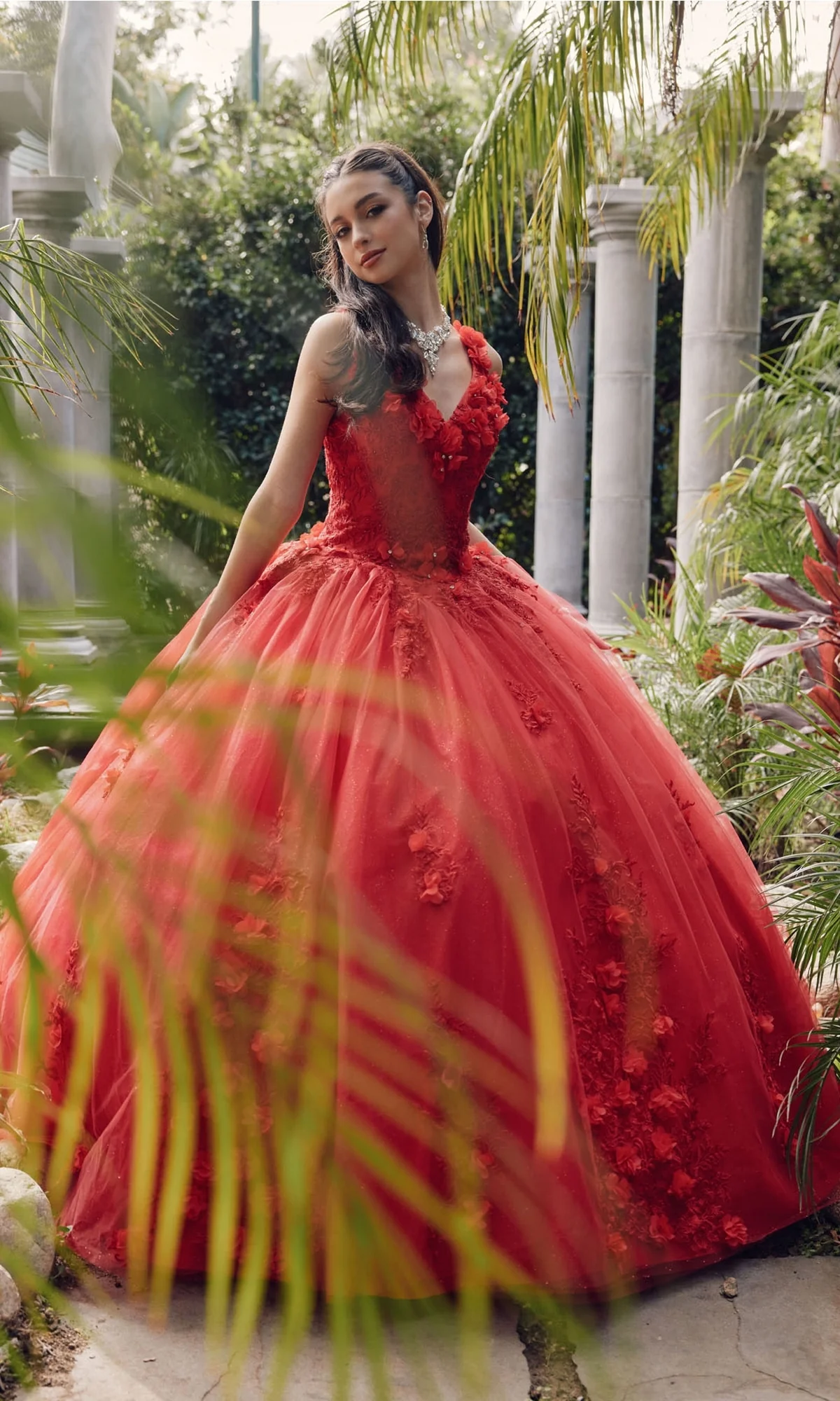 Juliet 1437R Red Ball Gown Quinceañera Dress - Image 9